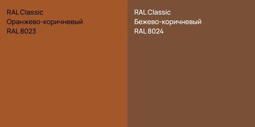 RAL 8023 Оранжево-коричневый vs RAL 8024 Бежево-коричневый