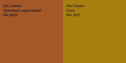RAL 8023 Оранжево-коричневый vs RAL 1027  Curry