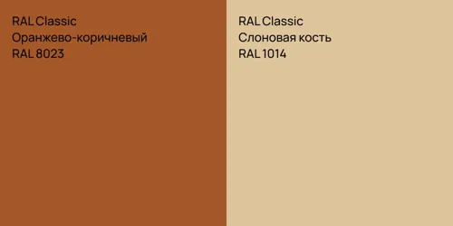 RAL 8023 Оранжево-коричневый vs RAL 1014 Слоновая кость