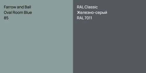 85 Oval Room Blue vs RAL 7011 Железно-серый