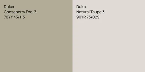 70YY 43/113 Gooseberry Fool 3 vs 90YR 73/029 Natural Taupe 3