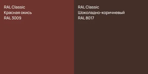 RAL 3009 Красная окись vs RAL 8017 Шоколадно-коричневый