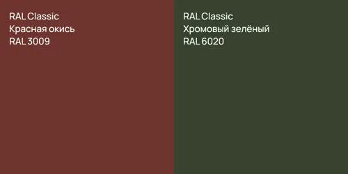 RAL 3009 Красная окись vs RAL 6020 Хромовый зелёный
