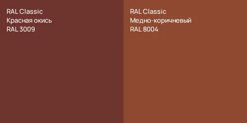 RAL 3009 Красная окись vs RAL 8004 Медно-коричневый