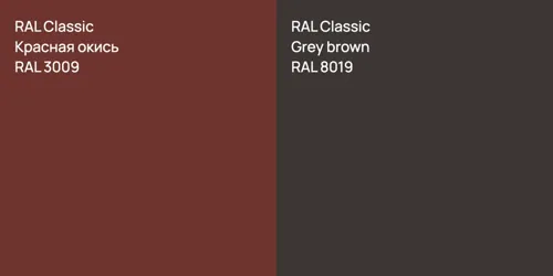 RAL 3009 Красная окись vs RAL 8019  Grey brown