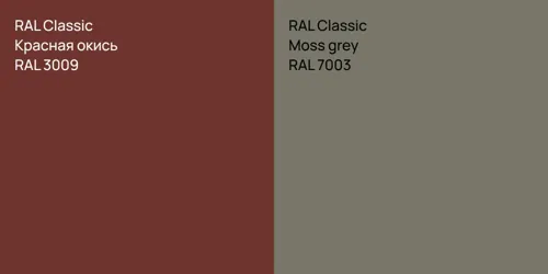 RAL 3009 Красная окись vs RAL 7003  Moss grey