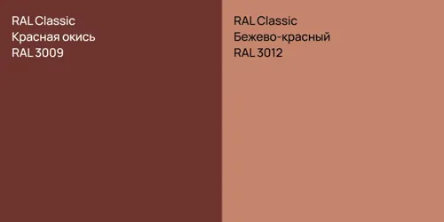 RAL 3009 Красная окись vs RAL 3012 Бежево-красный