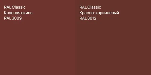 RAL 3009 Красная окись vs RAL 8012 Красно-коричневый