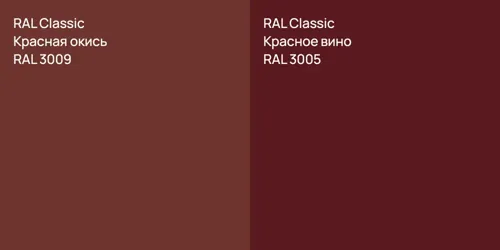 RAL 3009 Красная окись vs RAL 3005 Красное вино