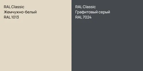 RAL 1013 Жемчужно-белый vs RAL 7024 Графитовый серый