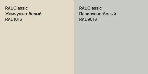 RAL 1013 Жемчужно-белый vs RAL 9018 Папирусно-белый