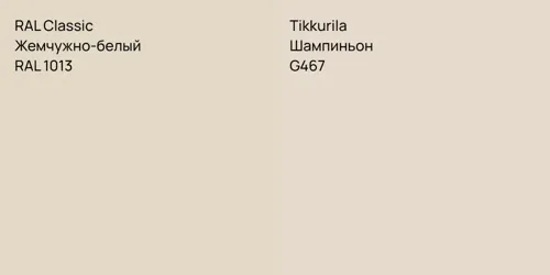 RAL 1013 Жемчужно-белый vs G467 Шампиньон