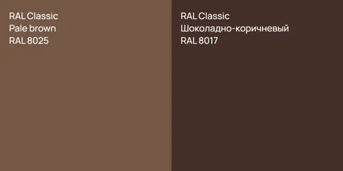 RAL 8025  Pale brown vs RAL 8017 Шоколадно-коричневый