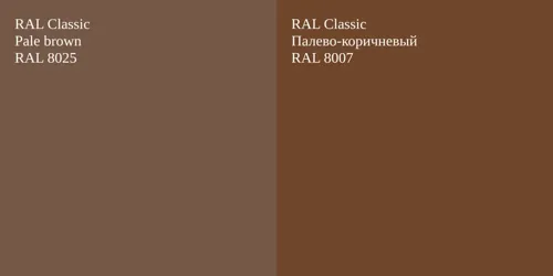 RAL 8025  Pale brown vs RAL 8007 Палево-коричневый