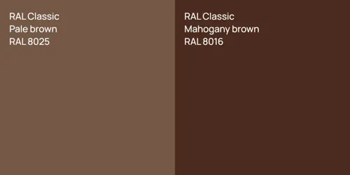 RAL 8025  Pale brown vs RAL 8016  Mahogany brown