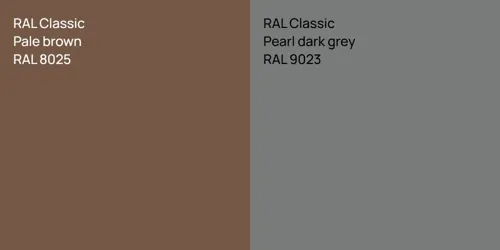 RAL 8025  Pale brown vs RAL 9023  Pearl dark grey
