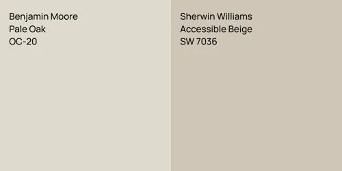 OC-20 Pale Oak vs SW 7036 Accessible Beige