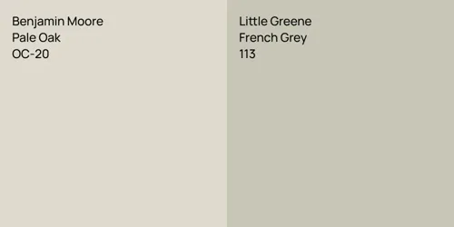 OC-20 Pale Oak vs 113 French Grey