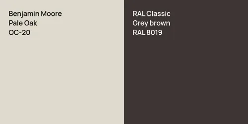 OC-20 Pale Oak vs RAL 8019  Grey brown