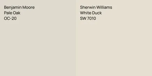 OC-20 Pale Oak vs SW 7010 White Duck