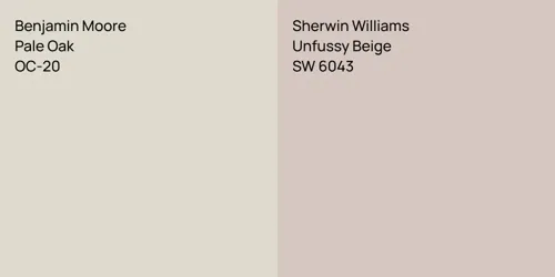 OC-20 Pale Oak vs SW 6043 Unfussy Beige