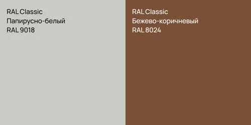 RAL 9018 Папирусно-белый vs RAL 8024 Бежево-коричневый