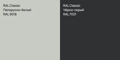 RAL 9018 Папирусно-белый vs RAL 7021 Чёрно-серый