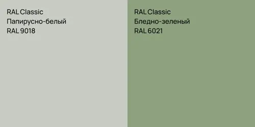 RAL 9018 Папирусно-белый vs RAL 6021 Бледно-зеленый