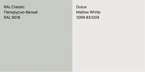 RAL 9018 Папирусно-белый vs 10RR 83/009 Mallow White