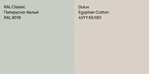 RAL 9018 Папирусно-белый vs 40YY 65/061 Egyptian Cotton