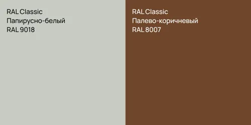 RAL 9018 Папирусно-белый vs RAL 8007 Палево-коричневый