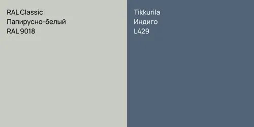 RAL 9018 Папирусно-белый vs L429 Индиго