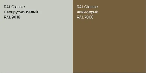 RAL 9018 Папирусно-белый vs RAL 7008 Хаки серый