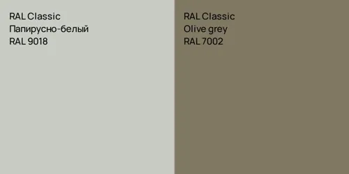 RAL 9018 Папирусно-белый vs RAL 7002  Olive grey