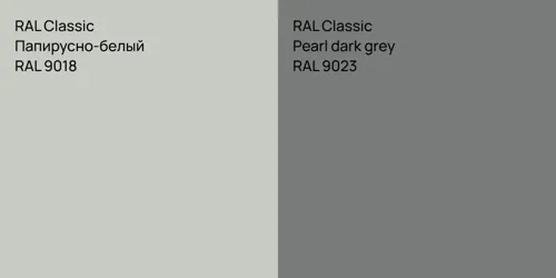 RAL 9018 Папирусно-белый vs RAL 9023  Pearl dark grey