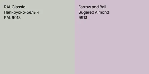 RAL 9018 Папирусно-белый vs 9913 Sugared Almond