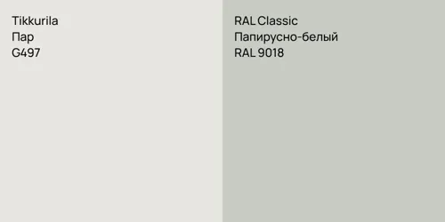 G497 Пар vs RAL 9018 Папирусно-белый