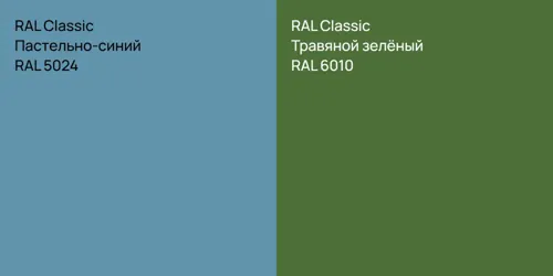 RAL 5024 Пастельно-синий vs RAL 6010 Травяной зелёный