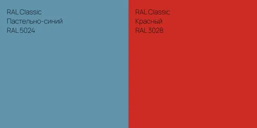 RAL 5024 Пастельно-синий vs RAL 3028 Красный