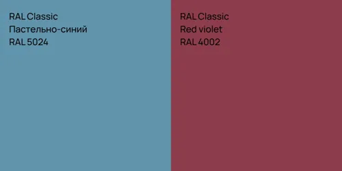 RAL 5024 Пастельно-синий vs RAL 4002  Red violet