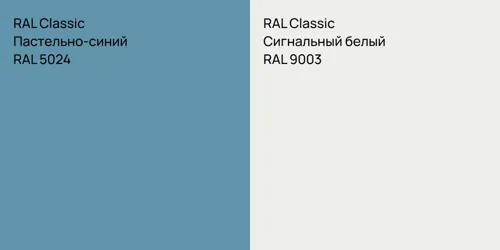 RAL 5024 Пастельно-синий vs RAL 9003 Сигнальный белый