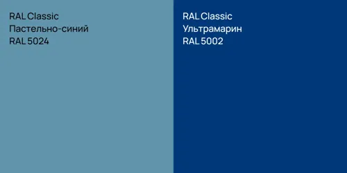 RAL 5024 Пастельно-синий vs RAL 5002 Ультрамарин