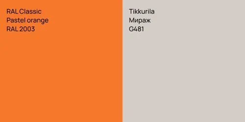 RAL 2003  Pastel orange vs G481 Мираж