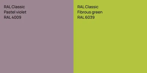 RAL 4009  Pastel violet vs RAL 6039  Fibrous green