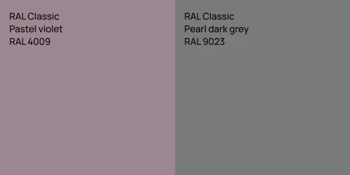 RAL 4009 Pastel violet vs RAL 9023 Pearl dark grey