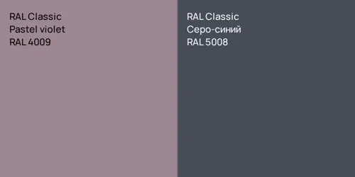RAL 4009 Pastel violet vs RAL 5008 Серо-синий
