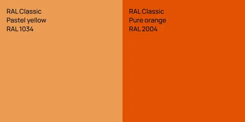 RAL 1034  Pastel yellow vs RAL 2004  Pure orange