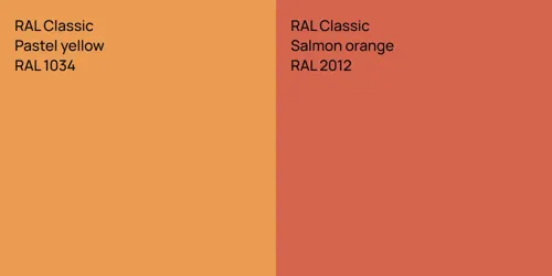 RAL 1034  Pastel yellow vs RAL 2012  Salmon orange