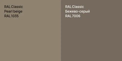 RAL 1035  Pearl beige vs RAL 7006 Бежево-серый