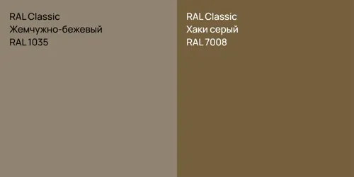 RAL 1035 Жемчужно-бежевый vs RAL 7008 Хаки серый